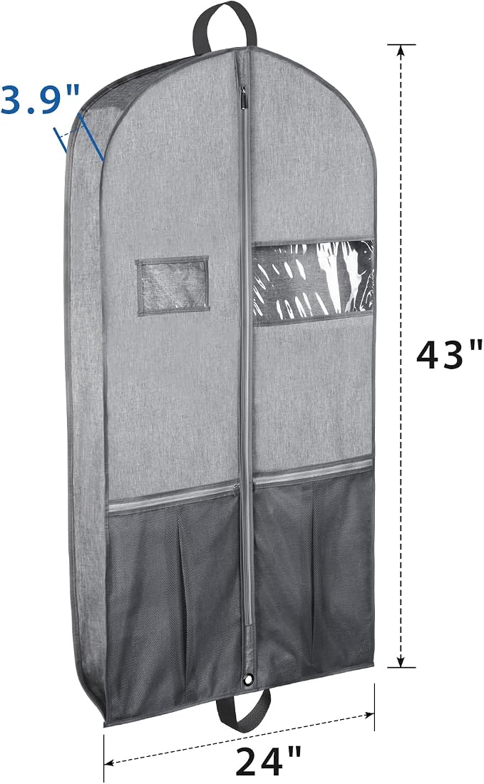 Zilink Heavy Duty Garment Bags for Travel 43”Suit Bags for Hanging Clothes - Image 2
