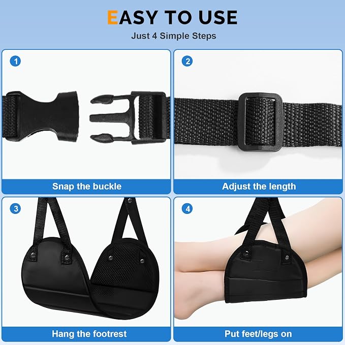 Airplane Foot Hammock, Adjustable Portable Foot Hammock - Image 6