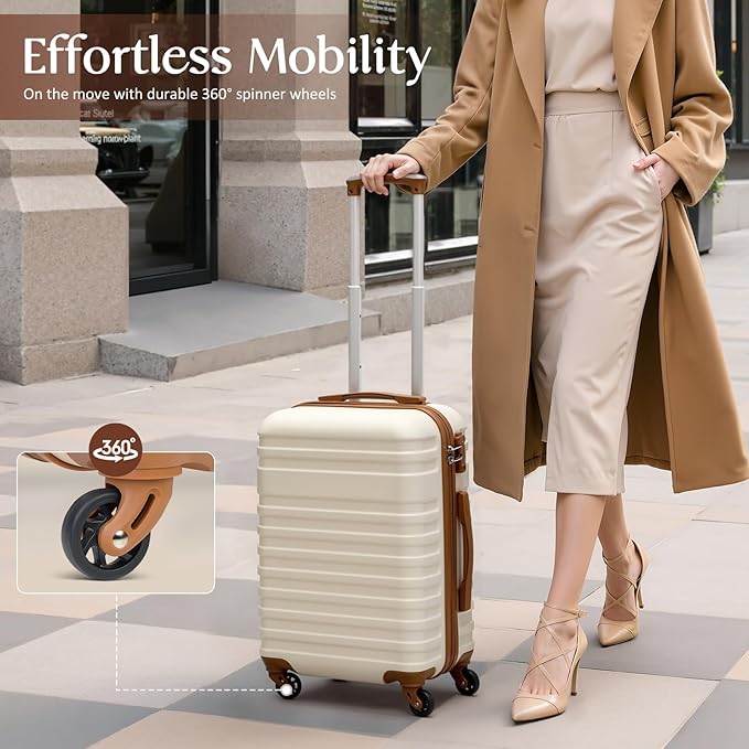 Coolife Luggage Sets Suitcase Set 3 Piece Luggage Set Carry On Hardside Luggage - Image 4