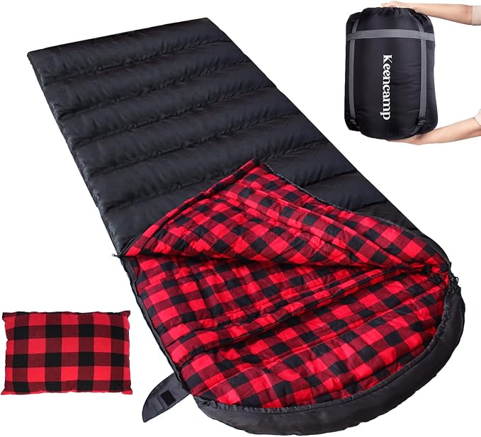 0 Degree Sleeping Bag Cotton Flannel Winter Cold Weather by Keencamp
