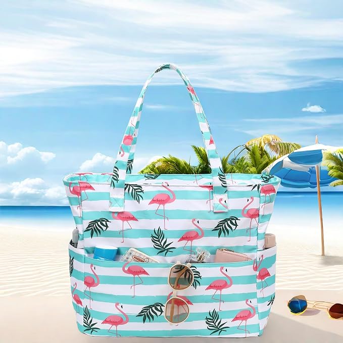 LEDAOU Beach Bag Waterproof Sandproof Women Tote Bag Pool Bag - Image 4