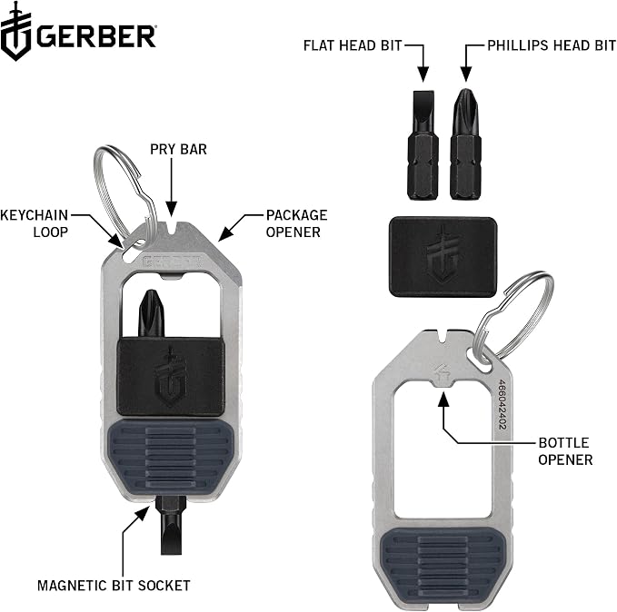 Gerber Gear Driver Keychain 5-in-1 Multitool, Clips to Pocket or Keychain - Image 2