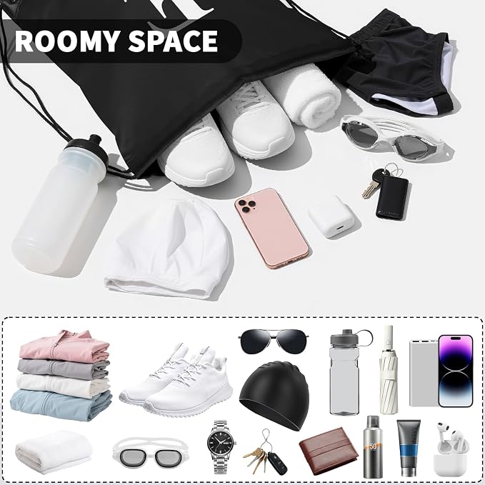 ZOMFELT 6Pcs Drawstring Backpack Drawstring Gym Bags, Foldable Draw String - Image 3