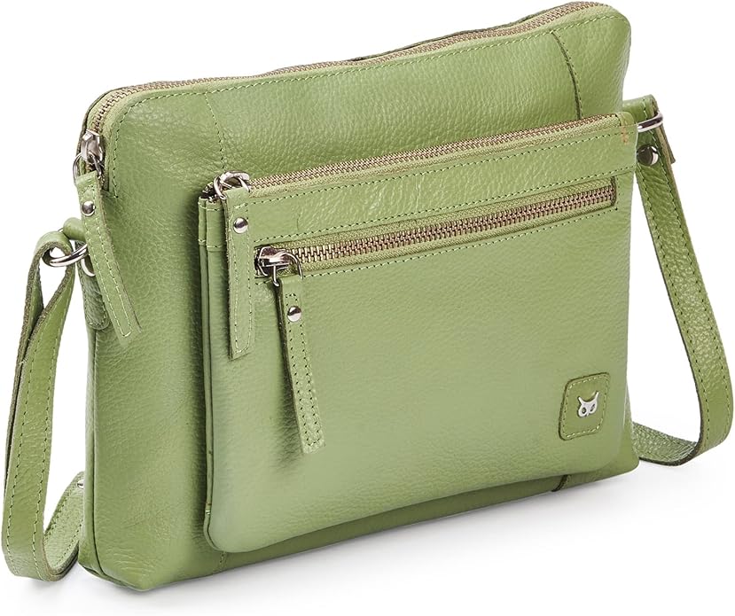Wise Owl Accessories Small Soft Pebbled Real Leather Crossbody Handbags Purses by WiseOwlAccessories
