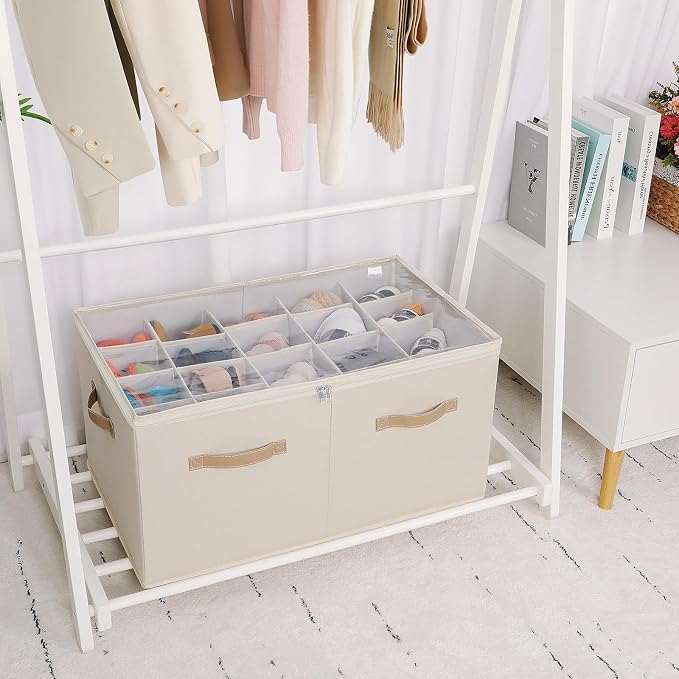 Shoe Organizer for Closet, Foldable Shoe Box - Image 6