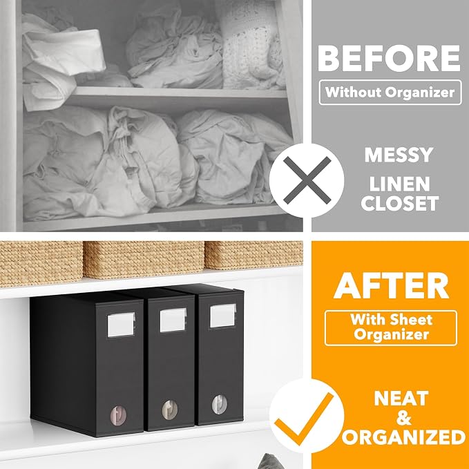 SpaceAid 3 Pack Bed Sheet Organizers and Storage, Foldable Organizer - Image 2
