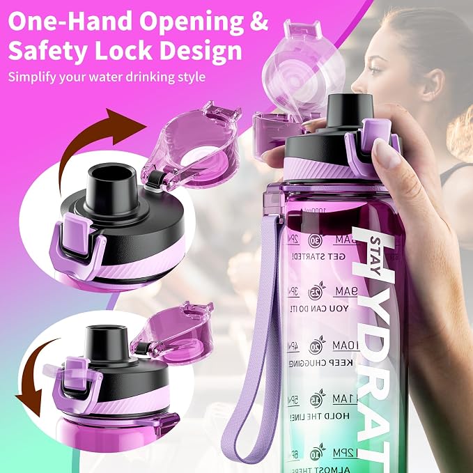Water Bottle, 32 oz Motivational Water Bottles - Image 6