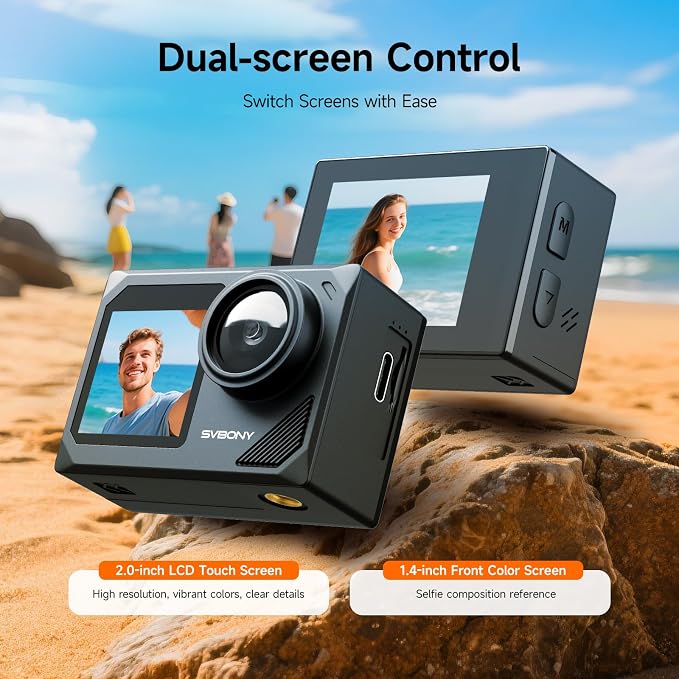 SVBONY SVGo2 Action Camera 4K30FPS 50MP, 5X Zoom Touch Screen Sports Camera - Image 4