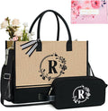 TOPDesign Personalized Initial Canvas Tote Bag, by TOPDesign