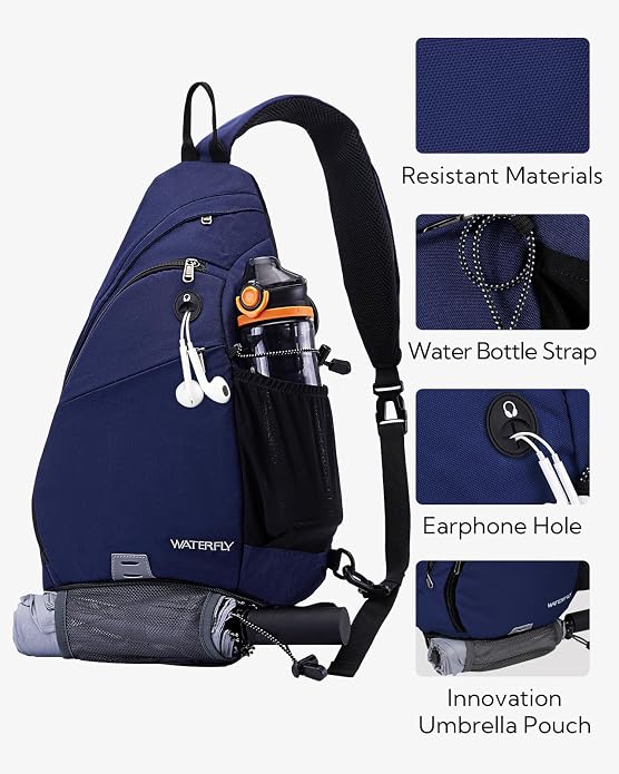 WATERFLY Large Crossbody Sling Bag: Over Shoulder Backpack Daypack Casual Cross - Image 4