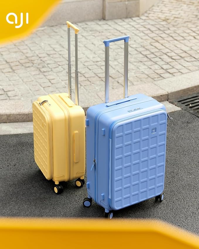 aji Expandable Top Opening 26 Inch Checked Luggage - Image 12