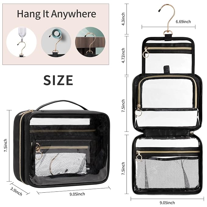Toiletry Bag for Men, Transparent Makeup Bag Organizer Portable Skincare - Image 6