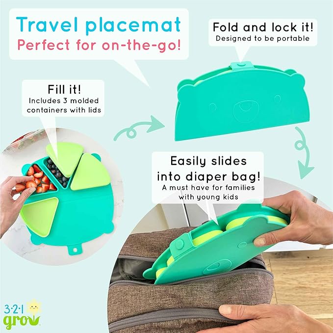 On-The-Go Snack Mat – Baby Silicone Travel Dining Placemat – Portable Silicone - Image 2