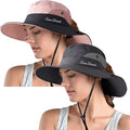 ZOORON Women's Ponytail Safari Sun Hat, Wide Brim UV Protection Outdoor Bucket by ZOORON