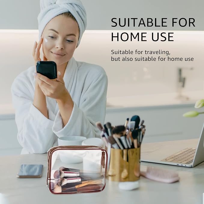 6Pcs Crystal Clear PVC Travel Toiletry Bag Kit - Image 3