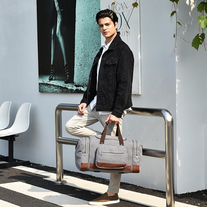 Dimayar Expandable Duffle Bag for Men, 50L Large-Capacity Weekender, - Image 2