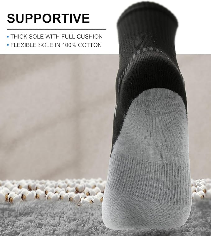 BULLIANT Compression Socks for Men 6Pairs, Athletic Crew Socks Cushioned For - Image 3