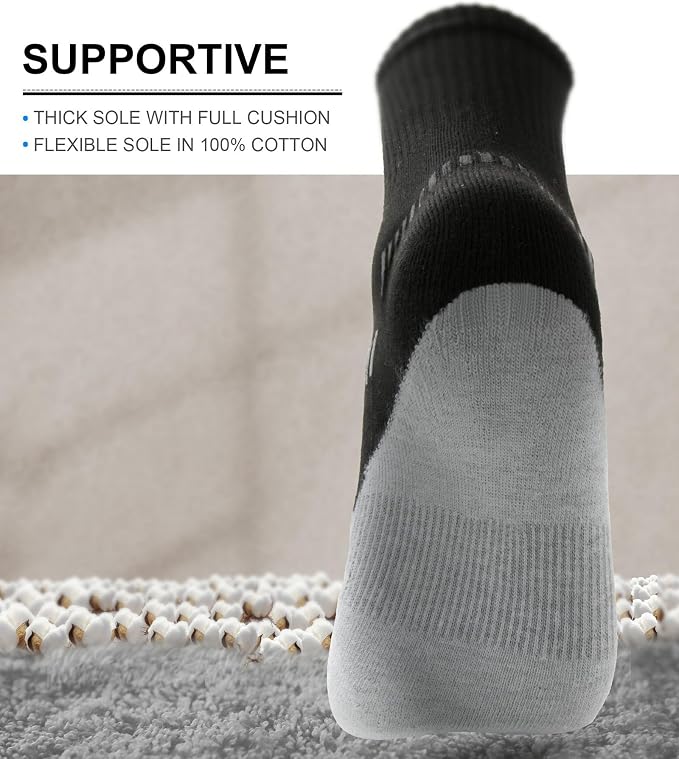 BULLIANT Compression Socks for Men 6Pairs, Athletic Crew Socks Cushioned For - Image 3
