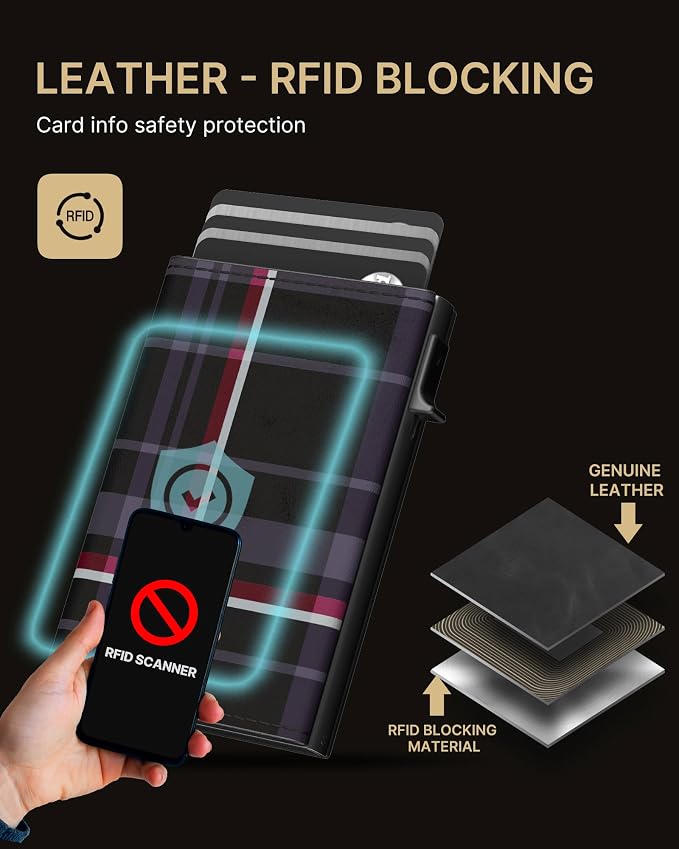 typecase Mens Wallet Card Holder: Pop Up Aluminum Case, Carbon Fiber Leather - Image 4