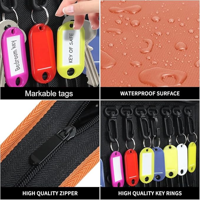 Sdstone Portable Zippered Key Organizer, Fireproof and Waterproof Key Case - Image 3
