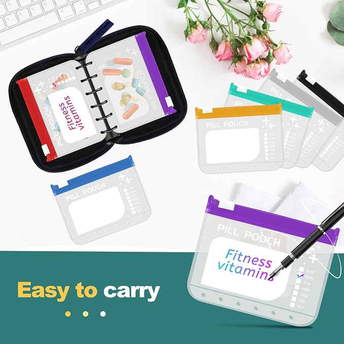 A7-L Timueetech Water-Proof Pill Pouch Set, BPA Free, A7-L Pill Loose-Leaf - Image 5
