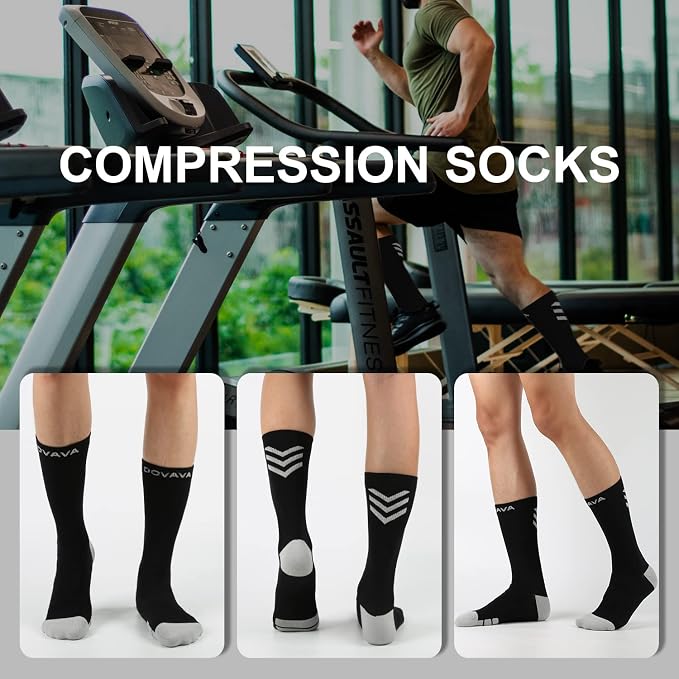 DOVAVA Dri-tech Compression Crew Socks, Comfort Boost Circulation - Image 2
