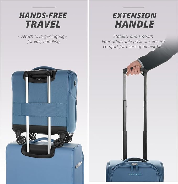 Verage Under Seat Luggage with Wheels, Softside Small Suitcase Spinner Carry On - Image 5