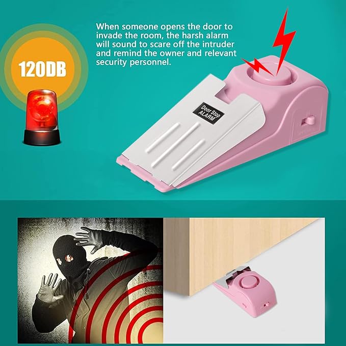 2 Pack Portable Door Stop Alarm, Door Stopper - Image 7