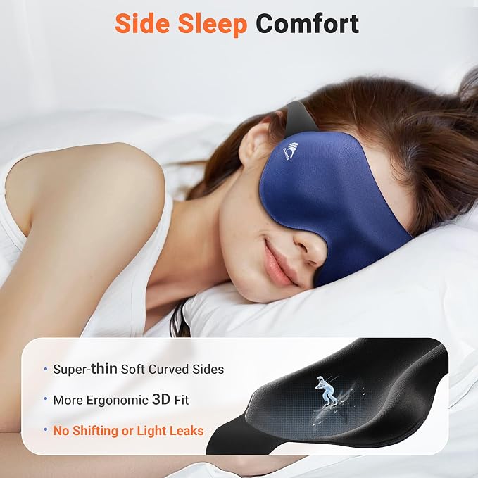 Eye Masks for Sleep Light Blocking: Lightweight 3D Contoured Eye Mask for Lash - Image 3