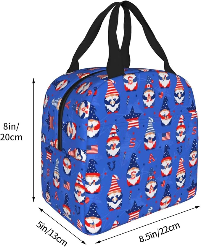 American Gnome Patriotic Lunch Box 4th of July Memorial Day Lunch Bag Insulated - Image 6