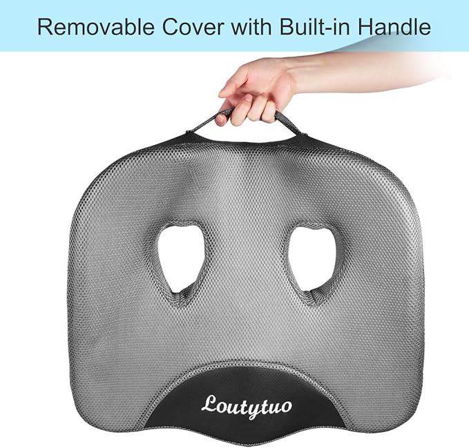 LOUTYTUO Seat Cushion Pillow, 100% Memory Foam and Washable Cover, - Image 2