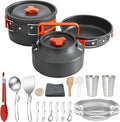 20Pcs Camping Cookware Mess Kit, Non-Stick Lightweight Camping Pots and Pans by JUSFANE