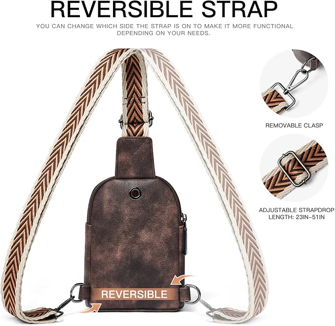 7L Sling Bag for Women Men Leather Small Sling Backpack Daypack Anti Theft - Image 7