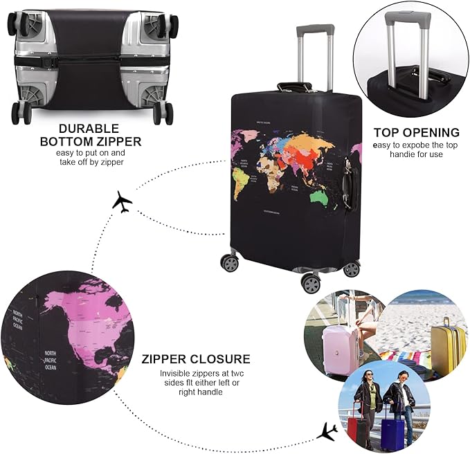 MosaiRudo Thicker Luggage Cover Elastic Suitcase Cover Protector Fits 18-32 - Image 4