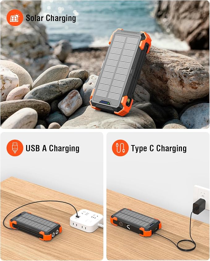 Solar Charger Power Bank, 42800mAh Wireless Portable Charger - Image 6