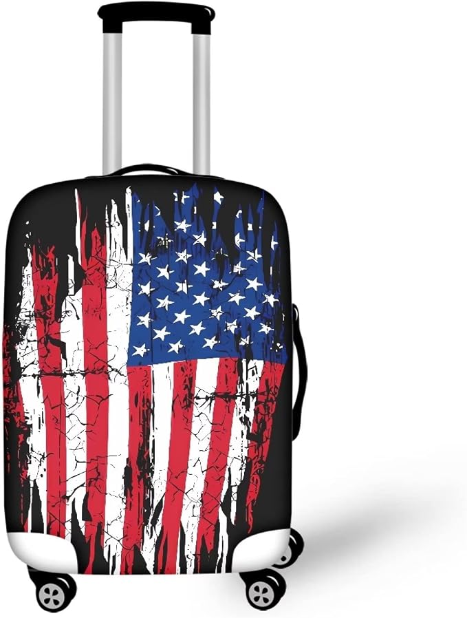 USA Flag Star Stripes Flag Luggage Covers Protector Elastic Spandex Baggage by Dremagia