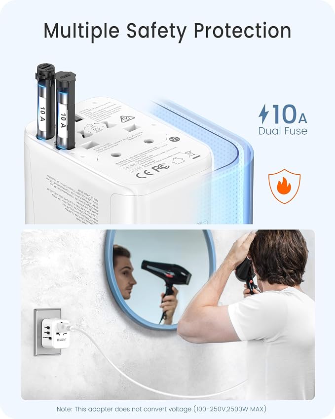 LENCENT Universal Travel Adapter, GaN III 30W International Charger - Image 7