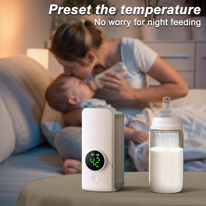 Portable Bottle Warmer, Travel-Friendly, Fast-Heating, Cordless & Rechargable - Image 4