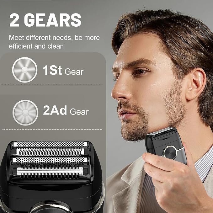 Electric Foil Shavers for Men: Upgraded Mini Electric Razor for Beard - Image 4