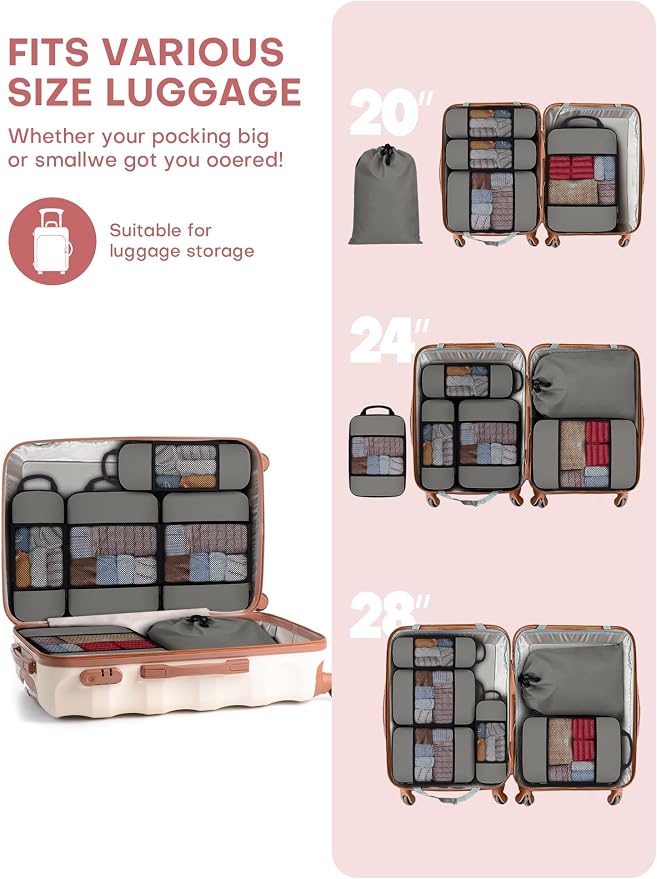 6 PCS Set Compression Packing Cubes - Image 4