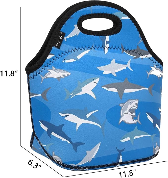 FlowFly Neoprene Kids Lunch box Insulated Soft Bag Mini Cooler Thermal Meal - Image 3