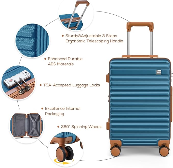 imiomo Luggage Sets 3 Piece, Expandable Hardside Suitcase Set - Image 8