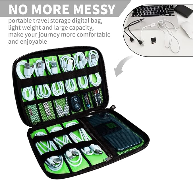 Electronics Organizer Travel Case, Electronic Accessories Storage Bag, Portable - Image 2