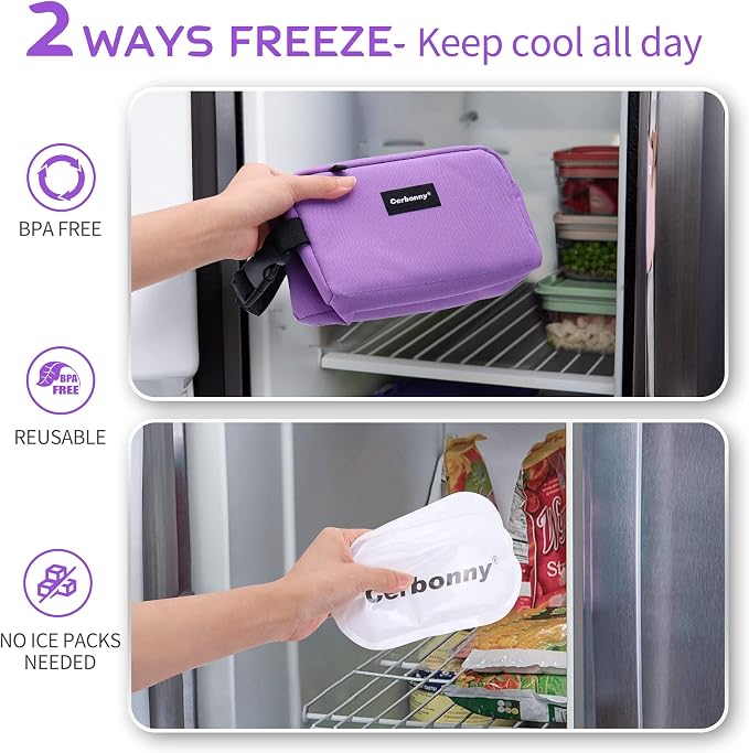 CERBONNY Small Cooler Bag Freezable Lunch - Image 3