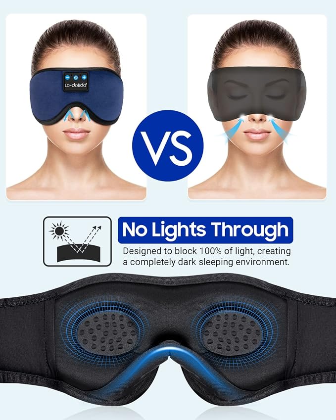 LC-dolida Sleeping Headphones Eye Mask, Sleep Mask - Image 3