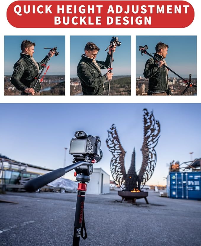 IFOOTAGE Monopod for Camera 71" Cobra 3 A180F, Quick Adjust Monopod - Image 7