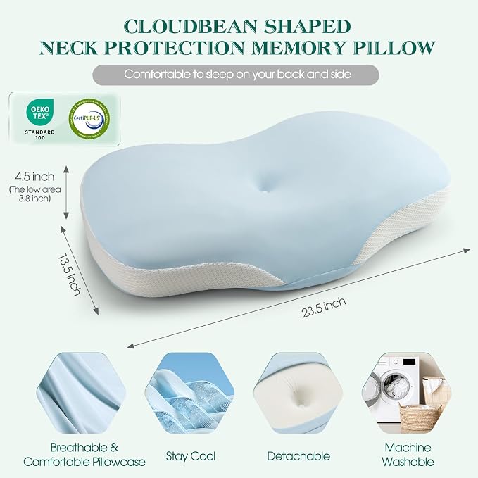 Cervical Pillow for Neck and Shoulder Support, Ergonomic Memory Foam Contour - Image 5