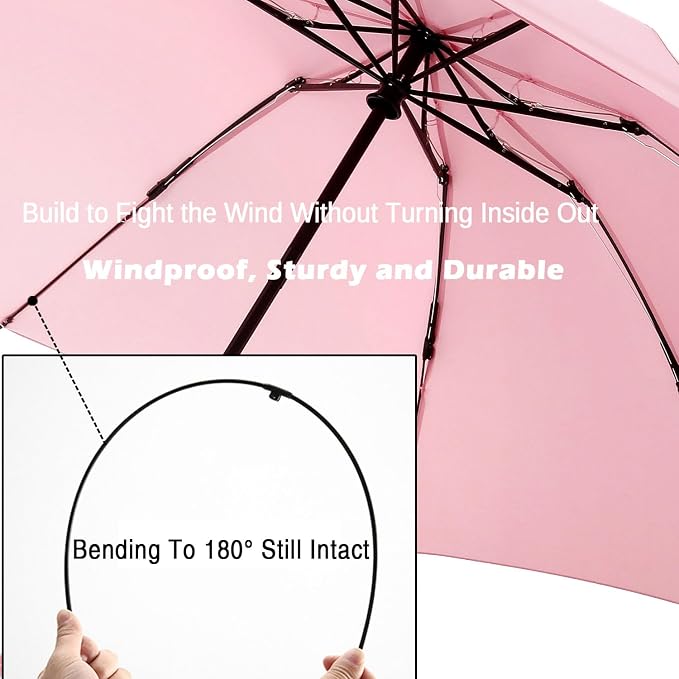 LANBRELLA Compact Reverse Folding Umbrella Auto Windproof Travel Umbrella - Image 3