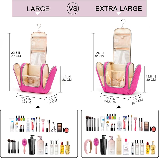 Extra Large Toiletry Bag for Women and Men, 6 Organizer Compartments, Holds - Image 8