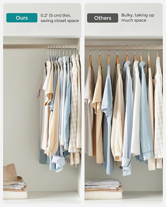 SONGMICS Clothes Hangers, Space-Saving, Light Gray and Dark Gray UCRP30G - Image 7